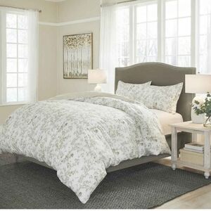 Laura Ashley Home - King Duvet Cover Set, Cotton Reversible Bedding with Matchin